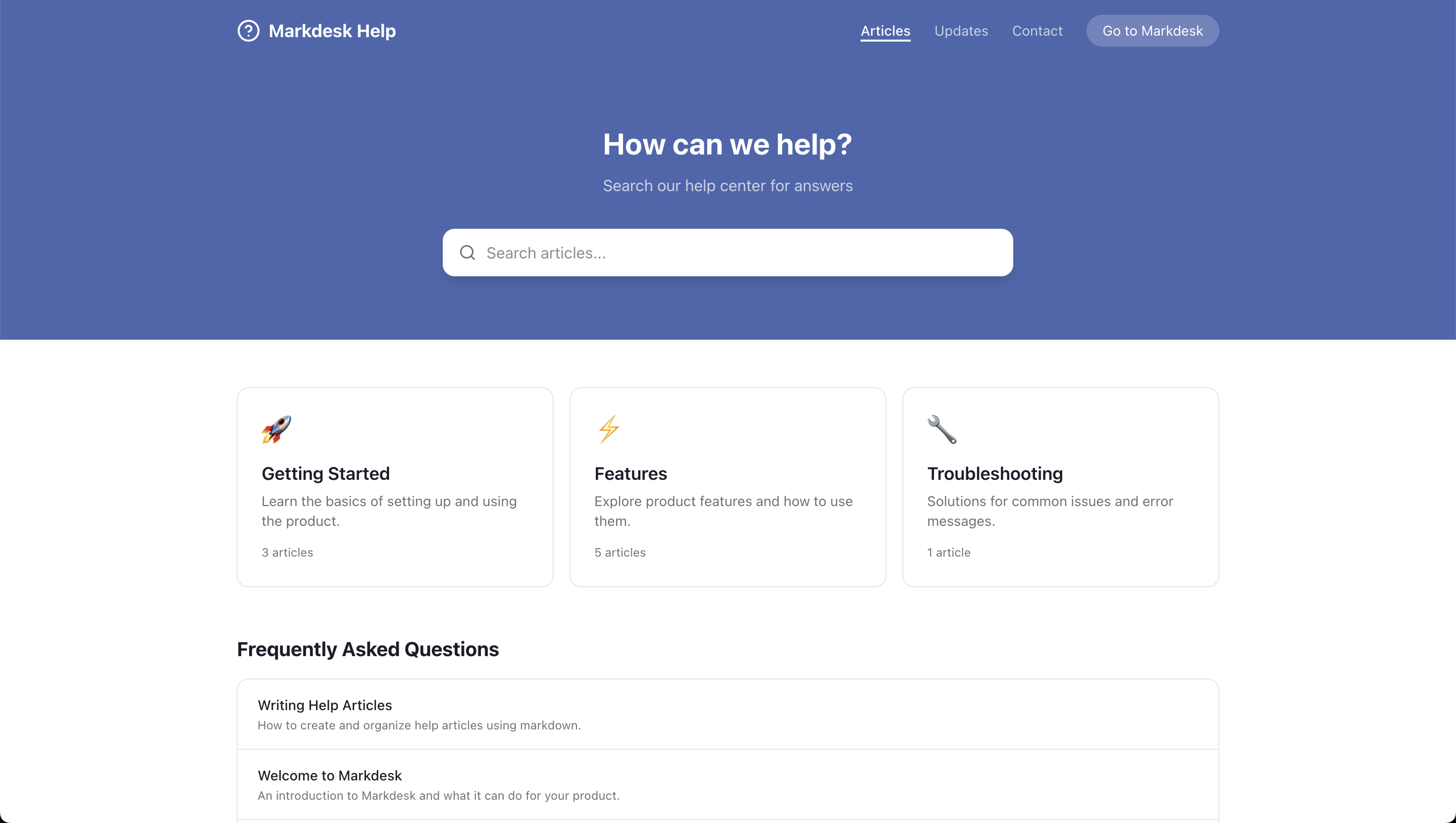Markdesk Help Center
